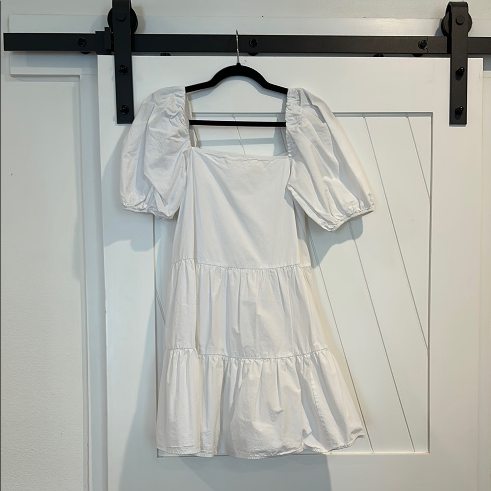 White Puff Sleeve Dress
